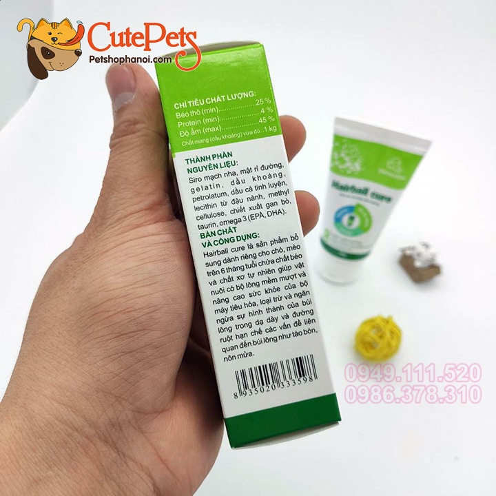 Gel tiêu búi lông cho mèo Hairball Cure 40g - Phụ kiện thú cưng Hà Nội