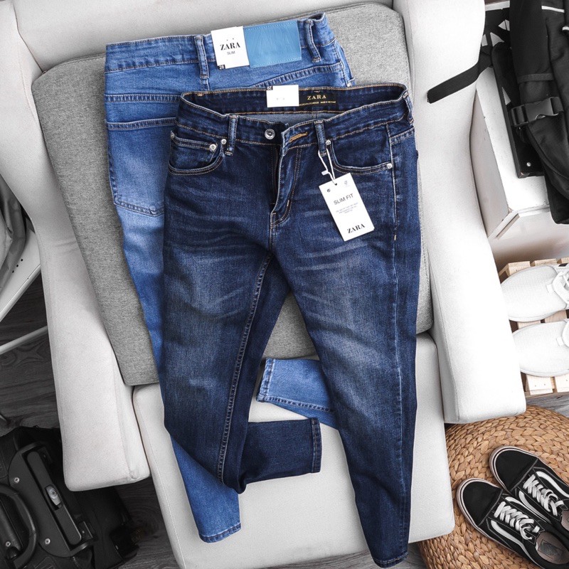 Quần jean nam xanh đen quần bò nam thời trang quần rin  vnxk hàng mới về  ống ôm cao cấp haian jeans