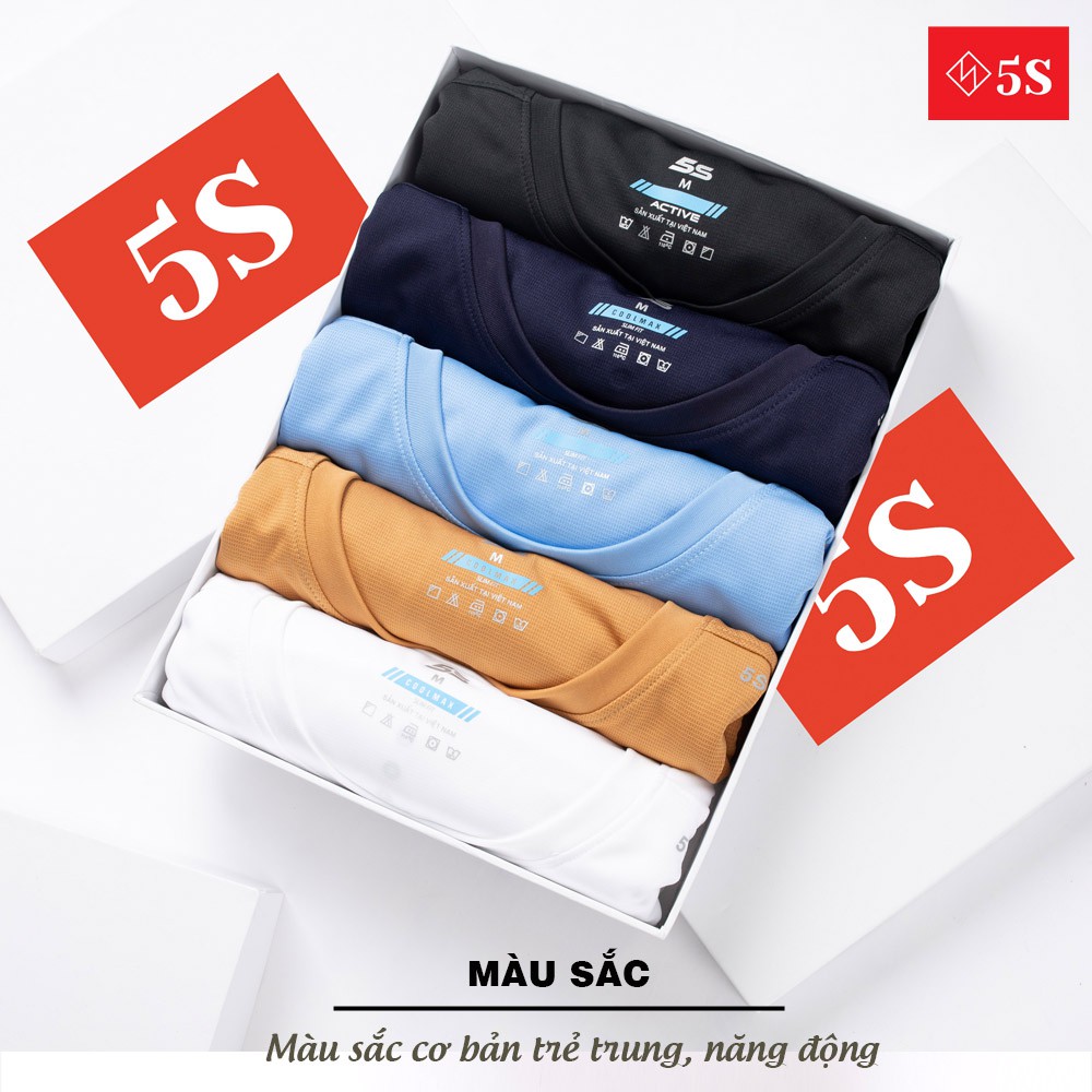 Áo Phông Nam Tay Ngắn 5S (5 Màu), Chất Liệu 100% Coolmax Mềm Mại, Thấm Hút Nhanh Chóng, Siêu Mát (TSO21050) | BigBuy360 - bigbuy360.vn