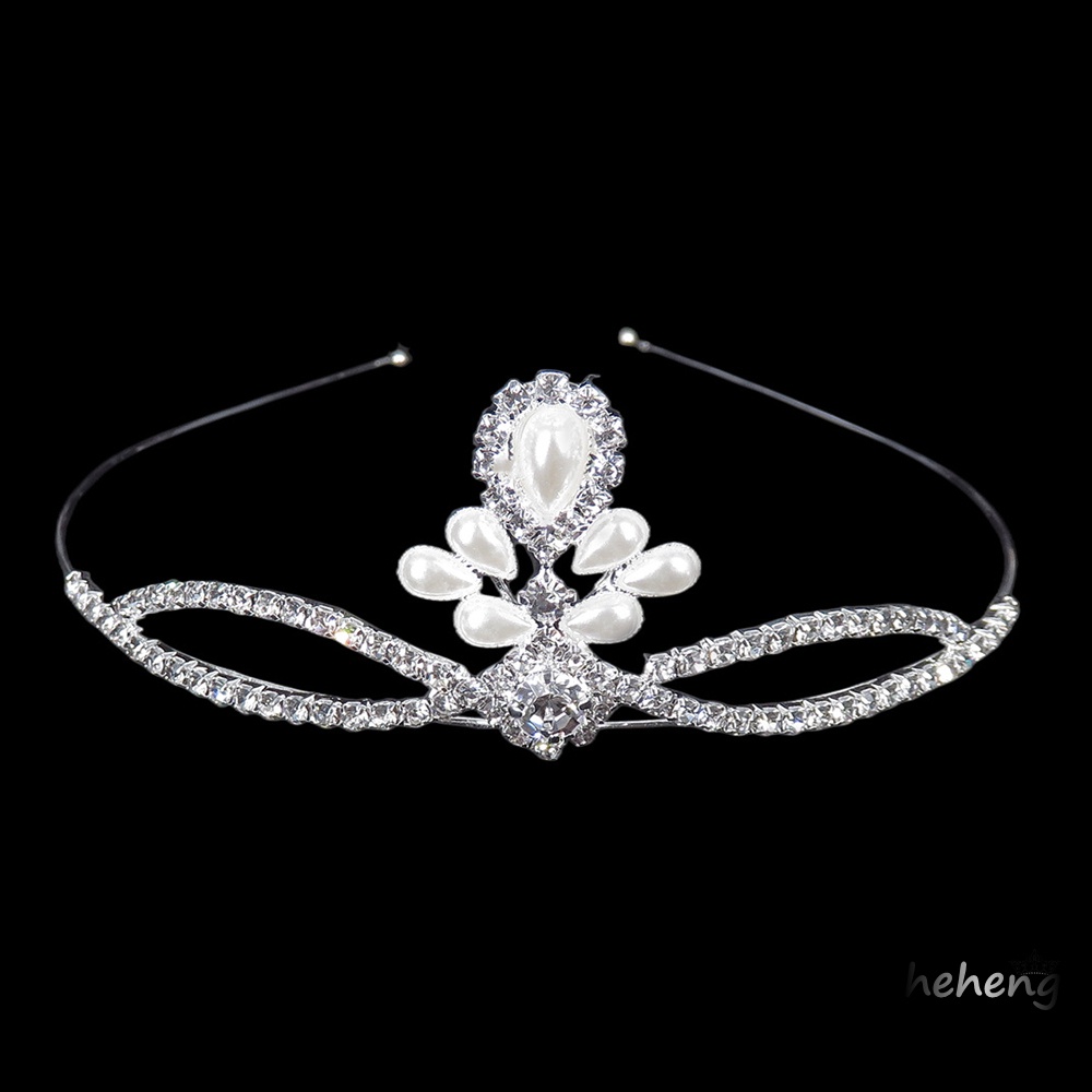 Băng Đô Cài Tóc Hình Vương Miện Đính Ngọc Trai Không Gây Dị Ứng Chống Trượt Thời Trang Cho Phù Dâu