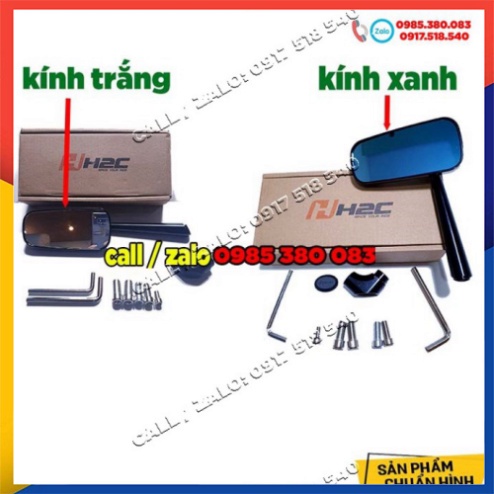 GƯƠNG CHIẾU HẬU H2C CHÍNH HÃNG ĐỦ ỐC VÀ LỤC GIÁC ( GIÁ 1 CHIẾC)