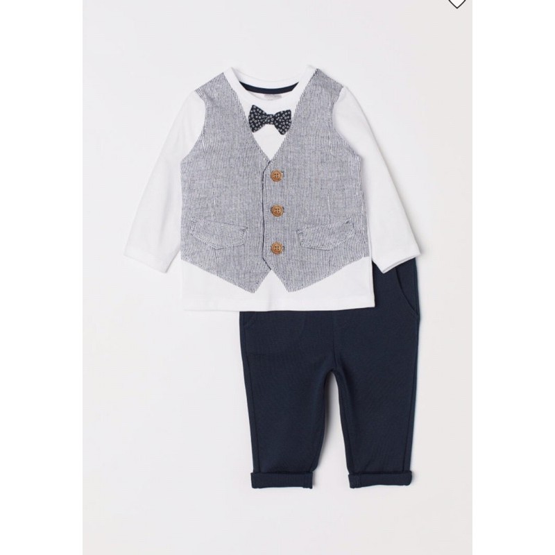 Bộ giả vest bé trai hiệu HM Form chuẩn - Đồ bộ bé trai