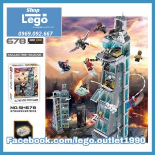 [1209 hình] Xếp hình Tòa tháp Avengers Siêu anh hùng Lego Minifigures SY SY678