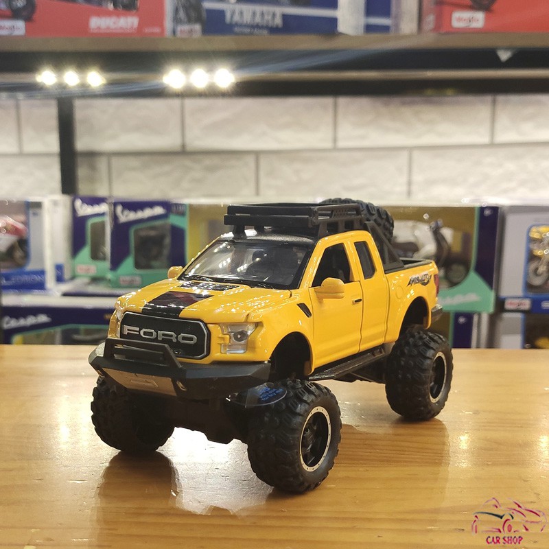 XE MÔ HÌNH SẮT FORD F150 OFFROAD Tỉ Lệ 1:32 màu vàng