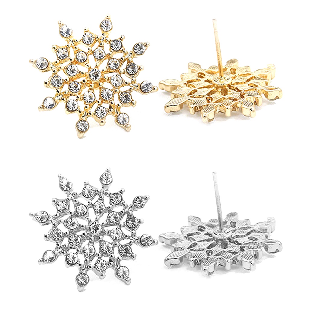 Đôi bông tai hình bông tuyết đính đá thời trang cho nữ