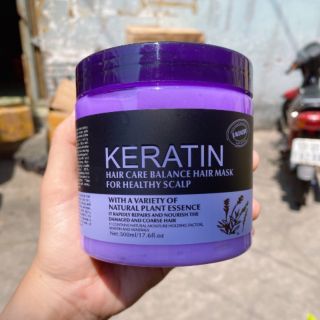Kem hấp, ủ tóc KERATIN tím - nâu 1000ml