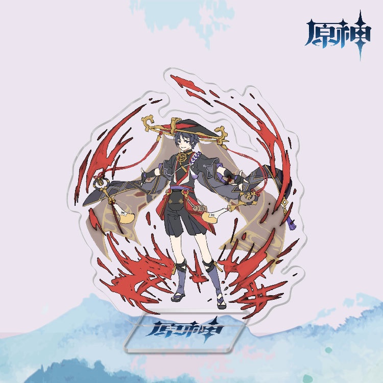 Genshin Impact Anime Action Figure Ganyu Albedo Rosaria Stand Decoration Acrylic Character Model Collection