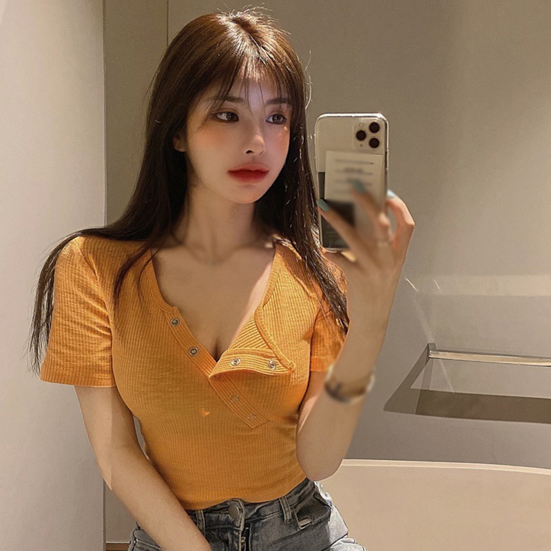 Áo thun lửng tay ngắn thời trang dành cho nữ