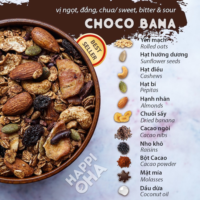 Granola Cao Cấp 11 Loại Siêu Hạt Tự Chọn 3 vị Ăn Kiêng Helthy Hủ Pet - Trai Đẹp Snack