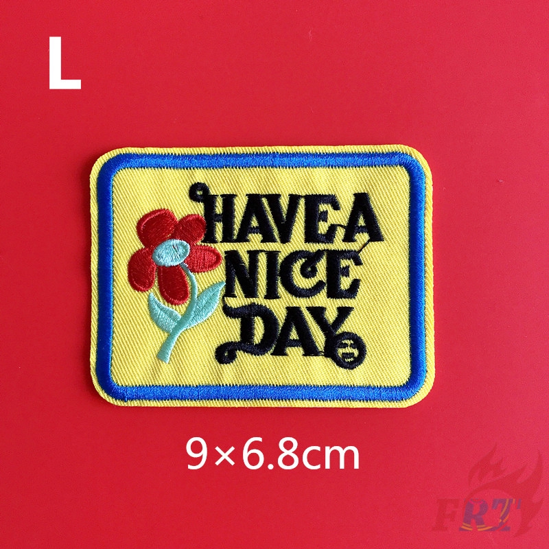 ☸ VSCO：Best Wish - Have A Nice Day Iron-on Patch ☸ 1Pc/2Pcs Diy Sew on Iron on Badges Patches
