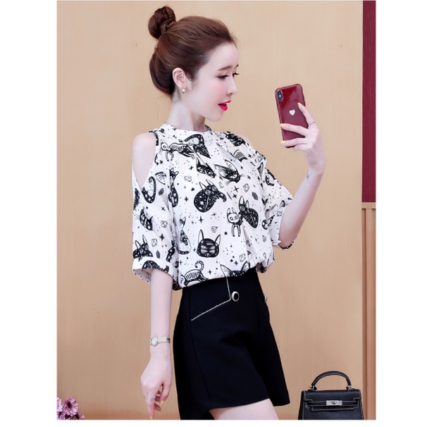 ÁO SƠ MI HỌA TIẾT CON MÈO A557