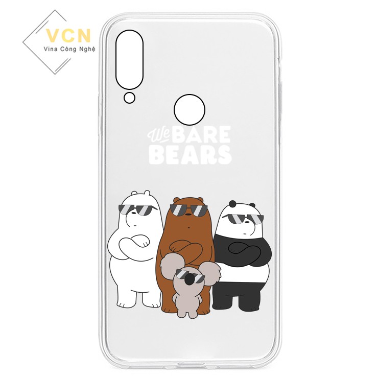 Ốp lưng Vsmart Joy 3/Joy 4/Active 3/Bee 3/Live 4/Aris/...Silicone trong in hình Gấu Kute