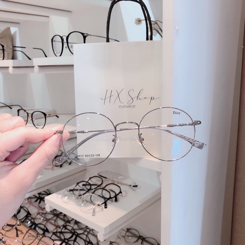 Gọng kính vintage kim loại siêu mãnh form bầu