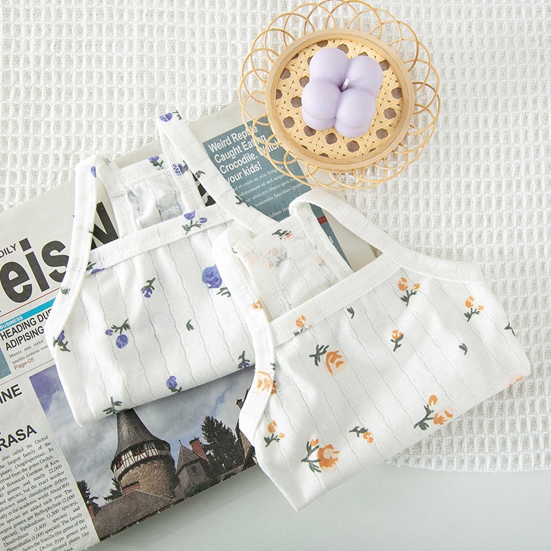 &lt;cutepethome&gt;Áo Hai Dây Họa Tiết Hoa Thời Trang Mùa Hè Cho Thú Cưng