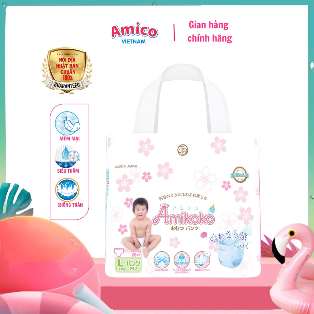 Bỉm quần AMIKOKO L28 (9-14kg) - 1M