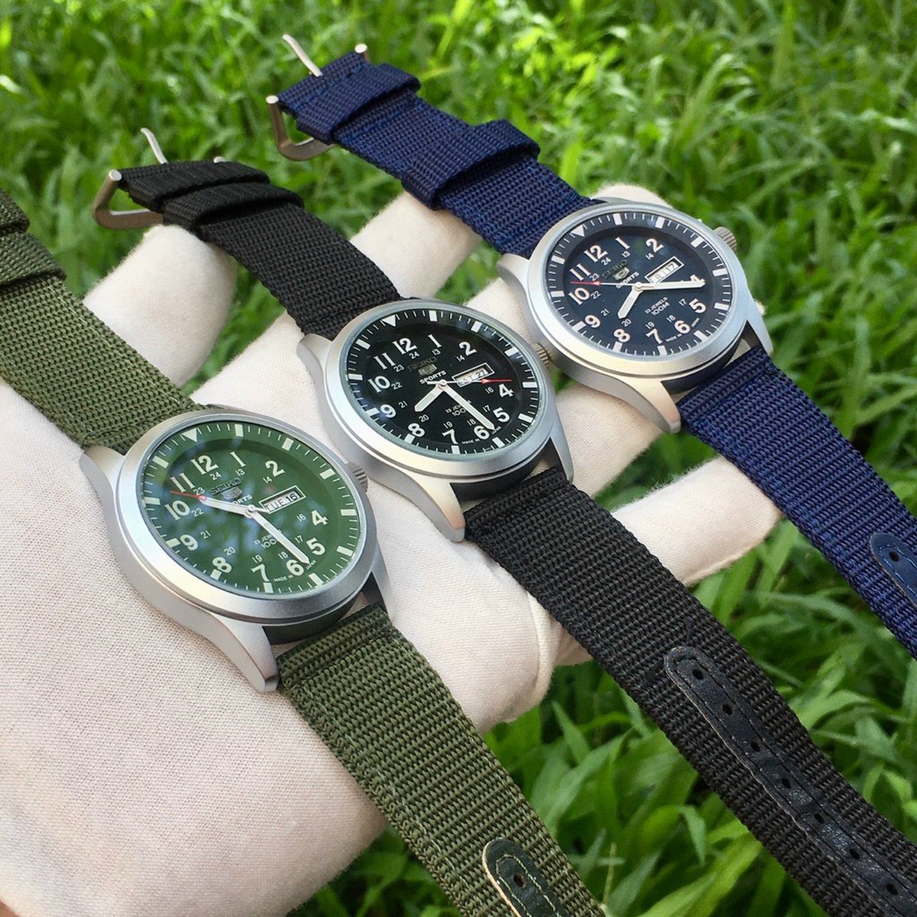 Đồng Hồ Nam Seiko 5 Dây Nato/Vải - Máy Pin ( Có video)