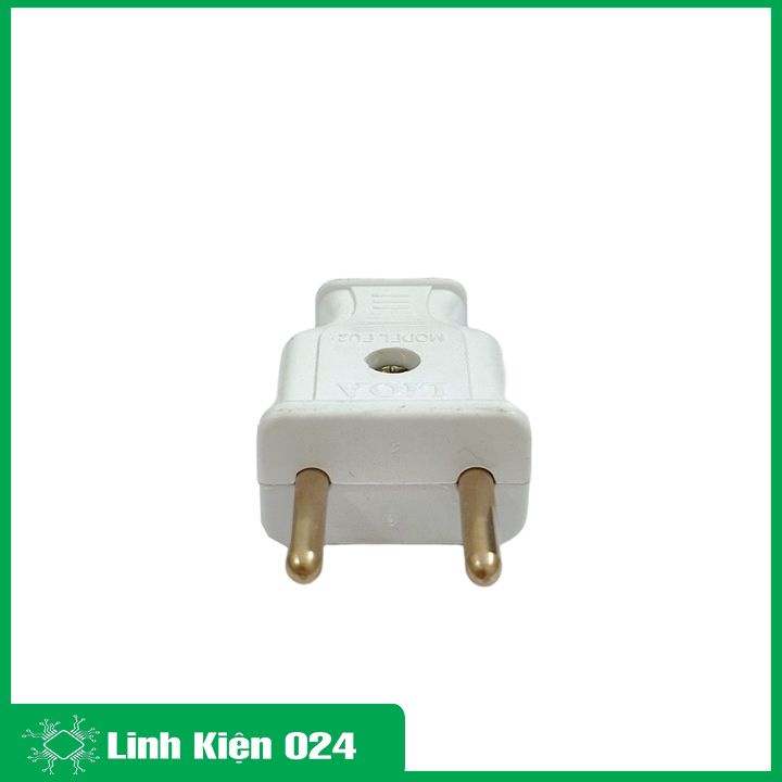 Phích cắm điện 2 chân sử dụng điện áp 250V chịu dòng 10A