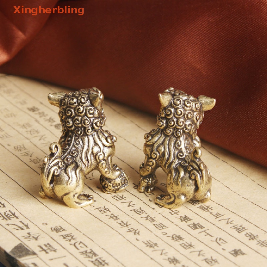 Mô Hình Tượng Vua Sư Tử May Mắn Bằng Đồng Nguyên Chất Để Bàn Trang Trí