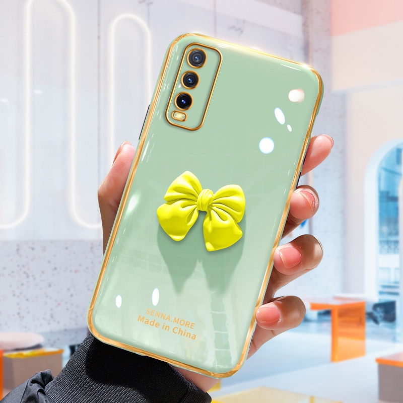Ốp Điện Thoại Hình Nơ 3D Cho Vivo Y11 Y20 Y21 Y33S Y91C V11 V11i S1 Pro Y12A Y12S Y20i Y15S V20 Y12 Y15 Y17 Y50 Y30 V15 Y19 V9 Pro