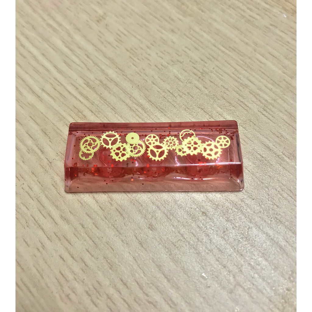 Keycap 2,75u Shift phải steampunk xuyên led màu đỏ - Keycaps bánh răng profile OEM trang trí bàn phím cơ