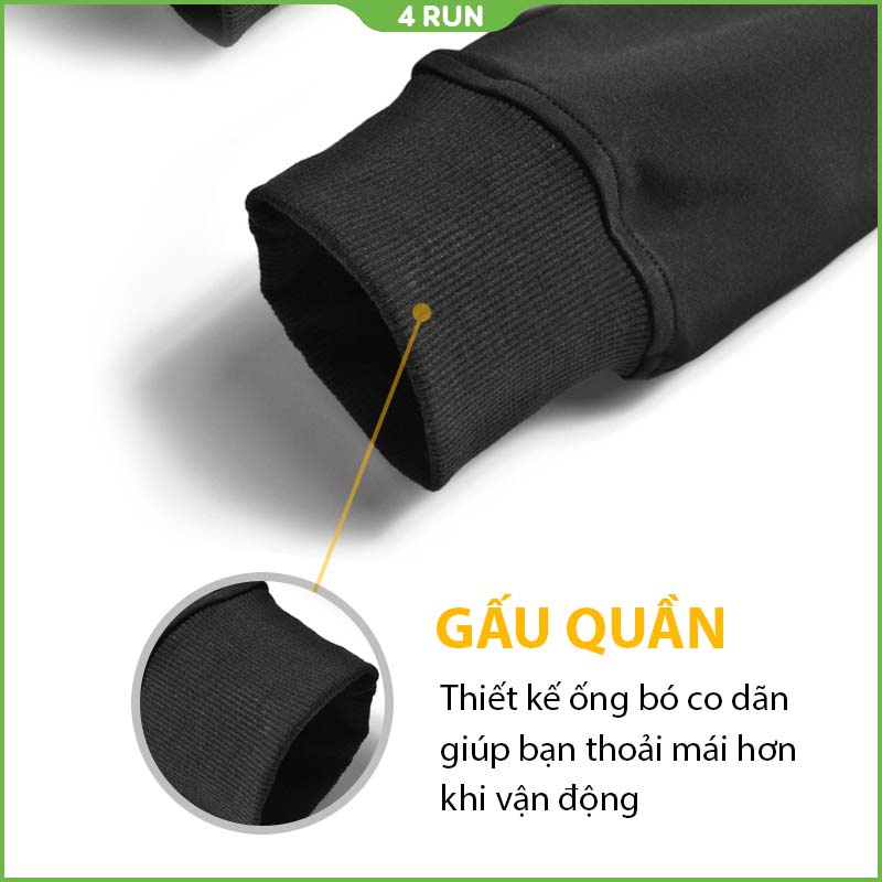 Quần thể thao nam 4RUN mã "KC-U" dáng quần Jogger nam bó ống Hàn Quốc đẹp vải co dãn dành cho mùa đông