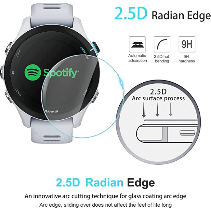 1 Kính Cường Lực 9H Bảo Vệ Màn Hình Đồng Hồ Thông Minh Garmin Forerunner 255S