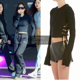 Croptop đan dây sườn Jennie - By SugarG
