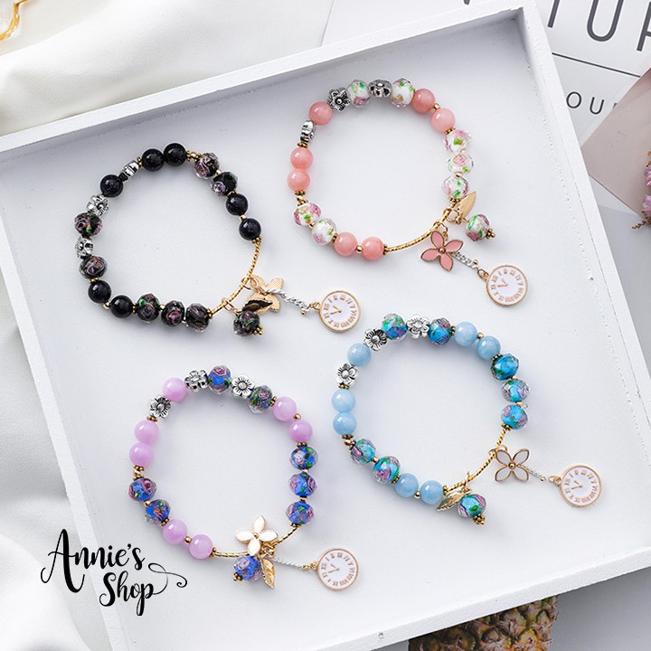 LH011 Vòng tay CHARM Bracelet Pha lê Timeline tươi sáng