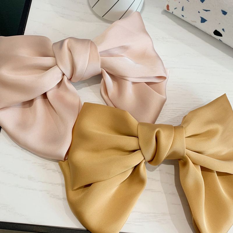 Kẹp Tóc Nơ Hai Lớp Bằng satin Phong Cách vintage Hàn Quốc Cho Nữ