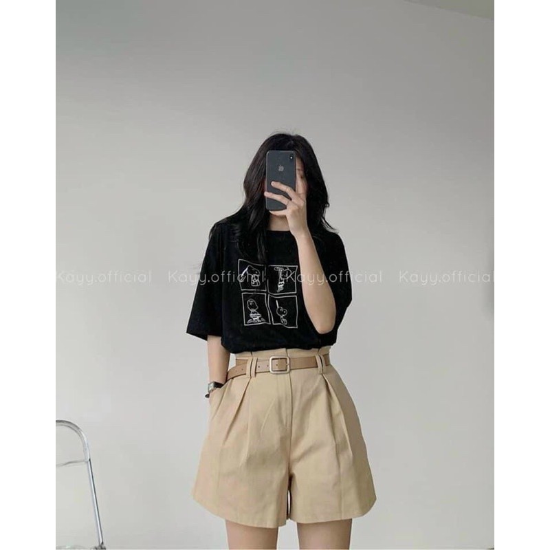 Quần ZINU SHORT quần sooc lưng cao form chuẩn chất dày dặn có bo chun co giãn tặng kèm dây belt