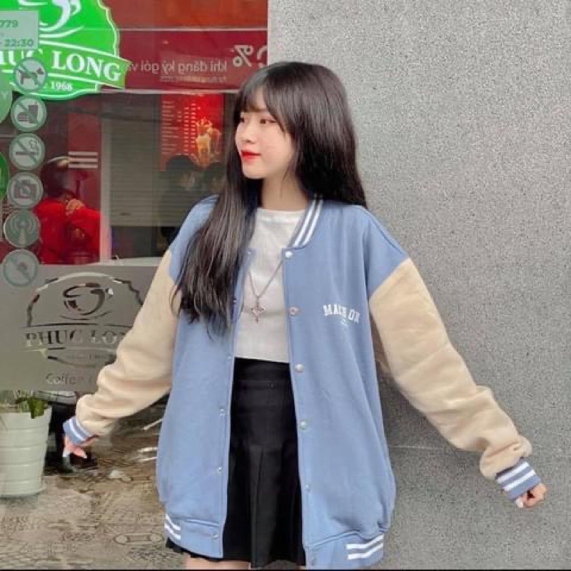 Áo bomber nam nữ DOCO MART áo khoác nỉ unisex MARCH bóng chày teddy