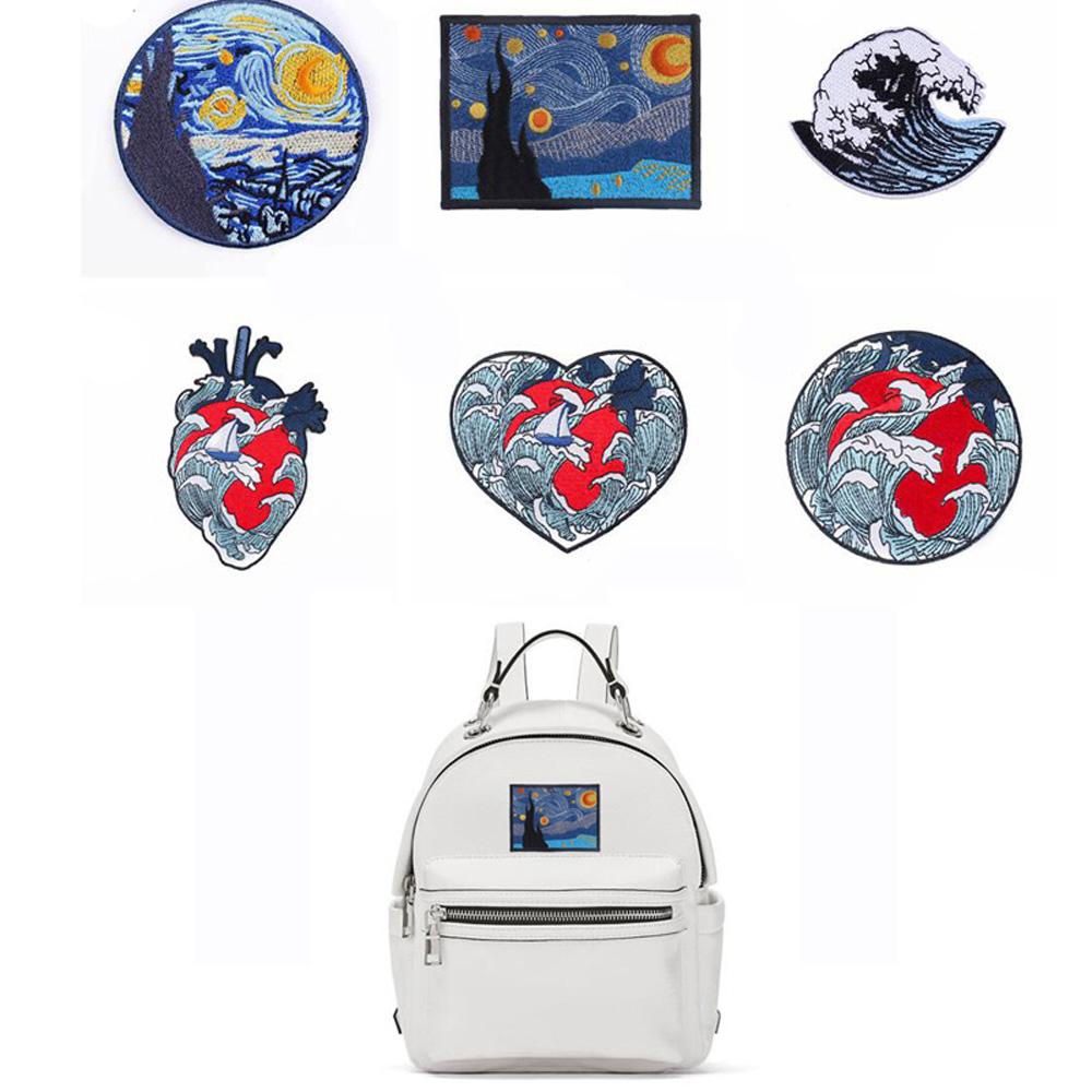 LILYES Sticker Ủi Thêu Hình Tranh Van Gogh