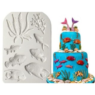 Khuôn Silicone sinh vật biển Vĩ Rong rêu cá các loại biển