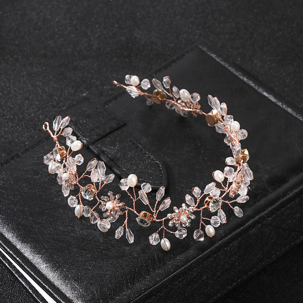 Cô Dâu Quận|Cài Tóc Đính Ngọc Trai Nhân Tạo Thời Trang|Băng Đô