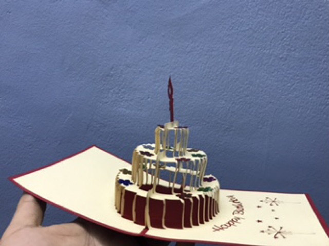 Thiệp popup bánh kém sinh nhật