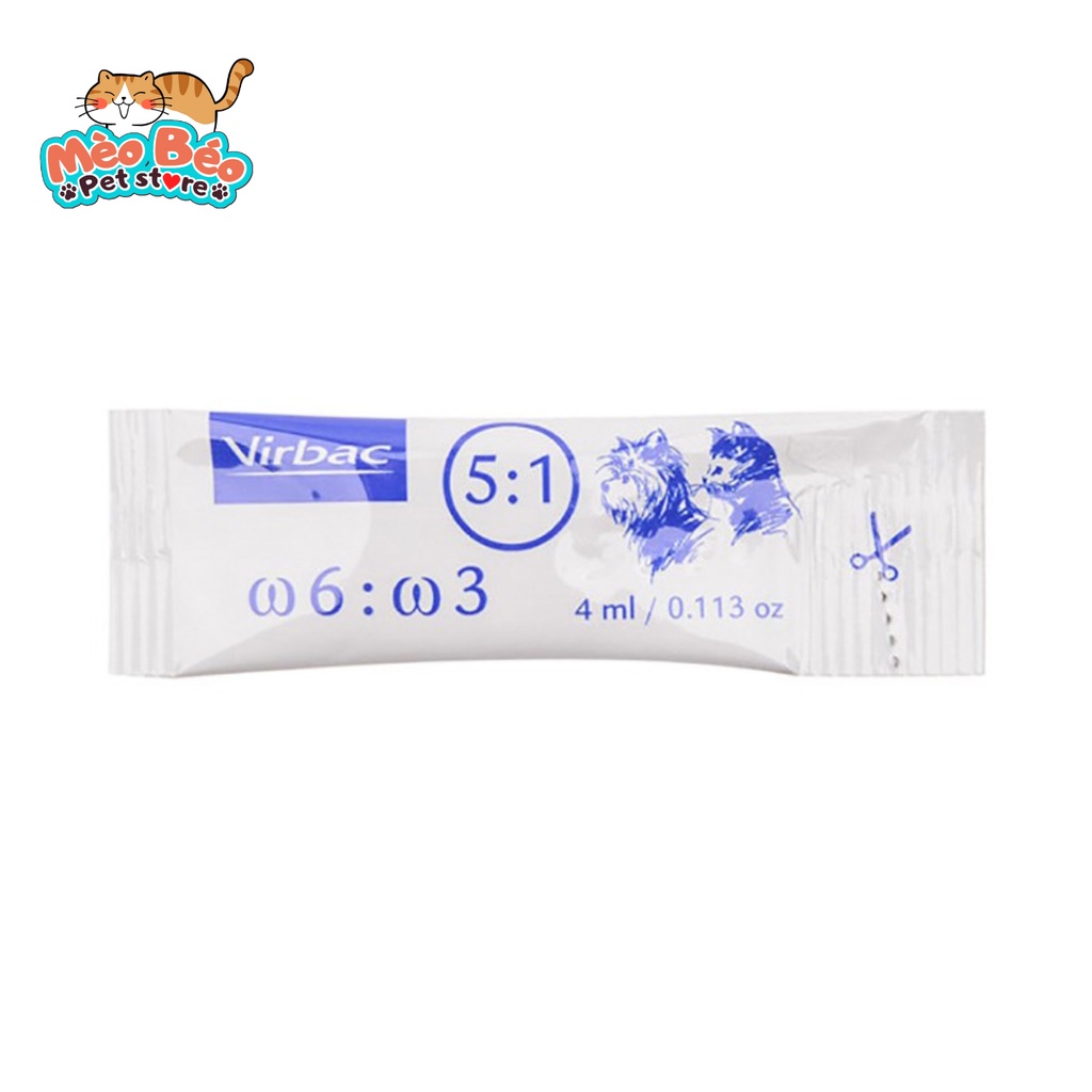 Gel dưỡng da mượt lông, giảm ngứa rụng lông cho chó mèo MEGADERM VIRBAC  - hộp 28 gói
