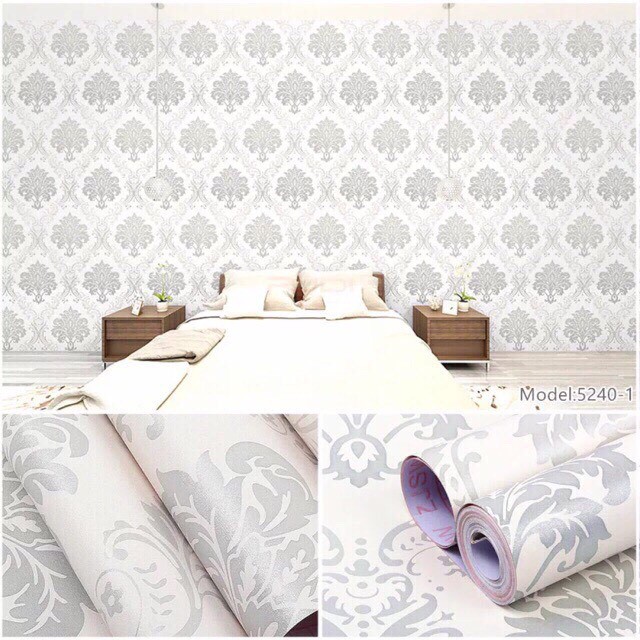 DECAL 1M Giấy dán tường KHỔ 45CM có sẵn keo - HOA VĂN CHÂU ÂU QQR032