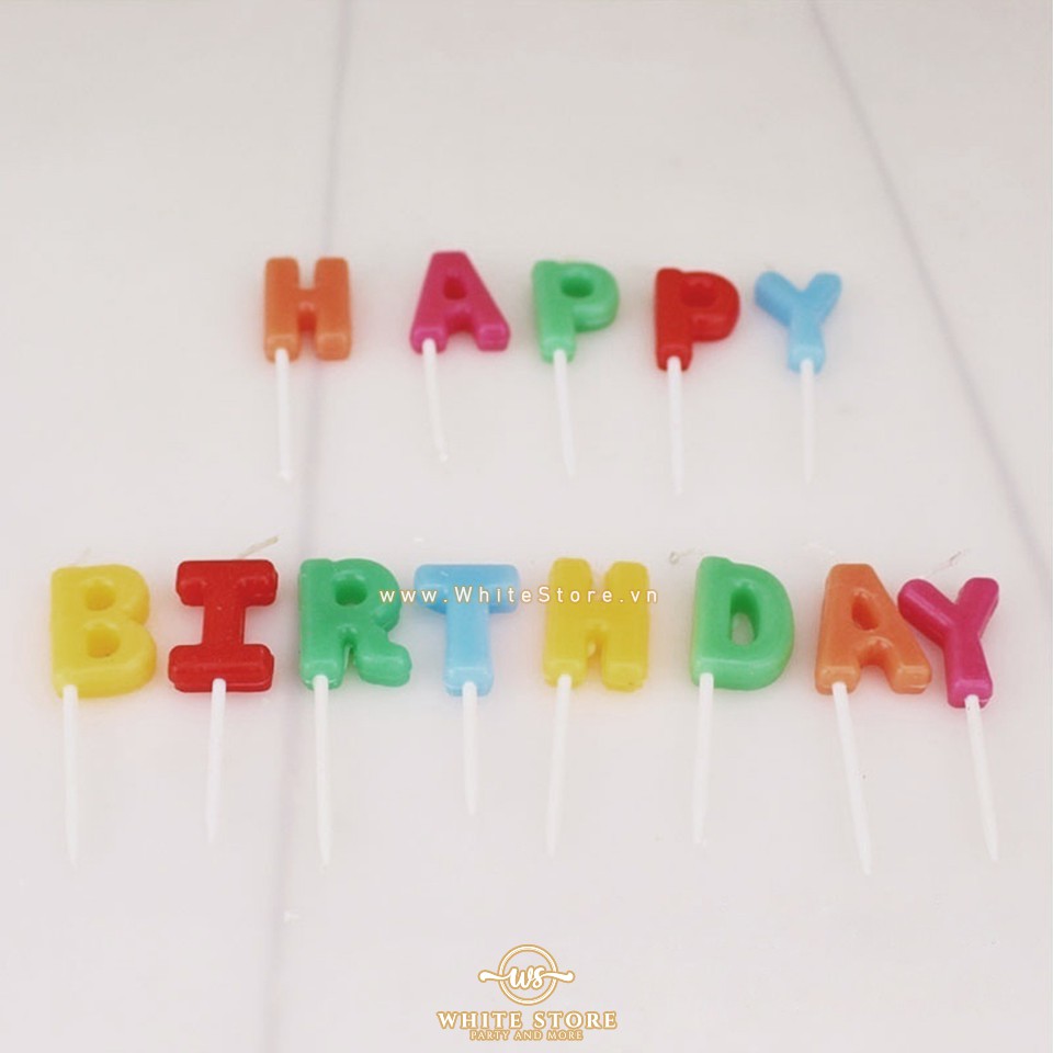 Bộ Nến Chữ HAPPY BIRTHDAY Cầu Vồng