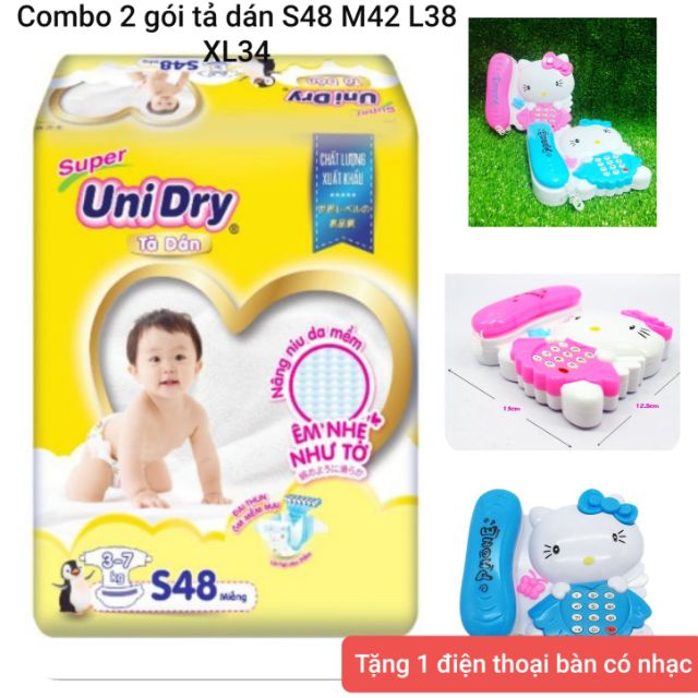 (Quà có nhạc)Combo 2 bịch tả dán unidry S48/M42/L38/XL34