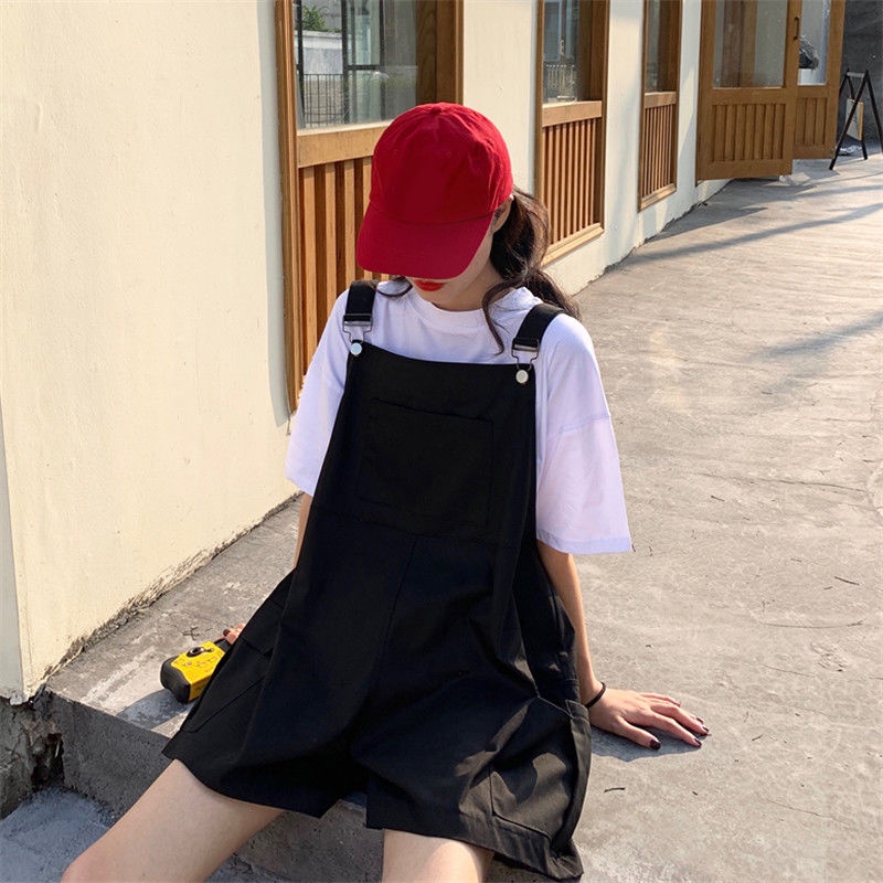 Bộ Áo Tay Ngắn Dáng Rộng Phối Quần Short Ống Rộng Kiểu Hàn Quốc Thời Trang Mùa Hè Cho Nữ