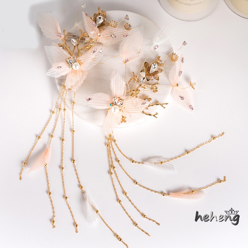 Kẹp Tóc Hợp Kim Đính Hoa Xinh Xắn Cho Cô Dâu