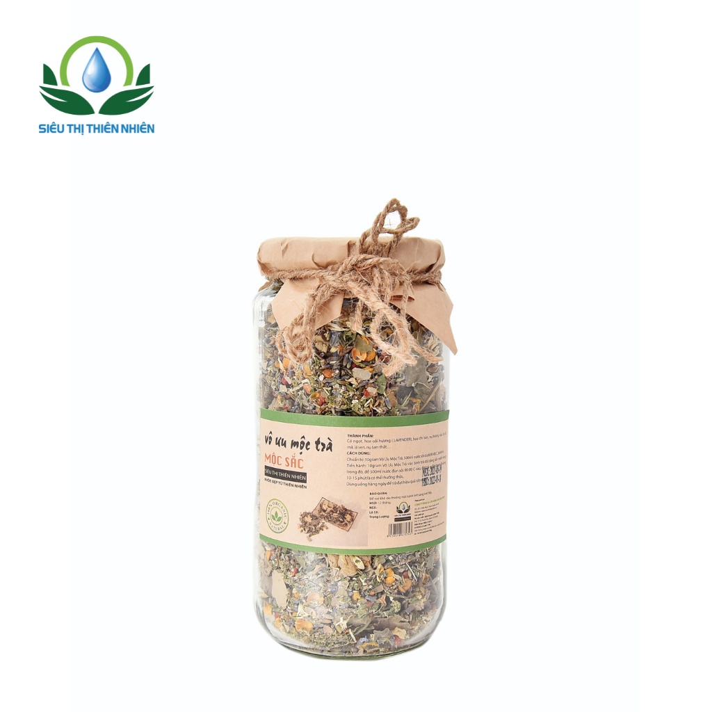 Vô Ưu Mộc Trà SIÊU THỊ THIÊN NHIÊN, Hỗ Trợ Chứng Mất Ngủ, Giúp Ngủ Ngon, An Thần, Điều Hòa Huyết Áp Và Tim Mạch Lọ 100G