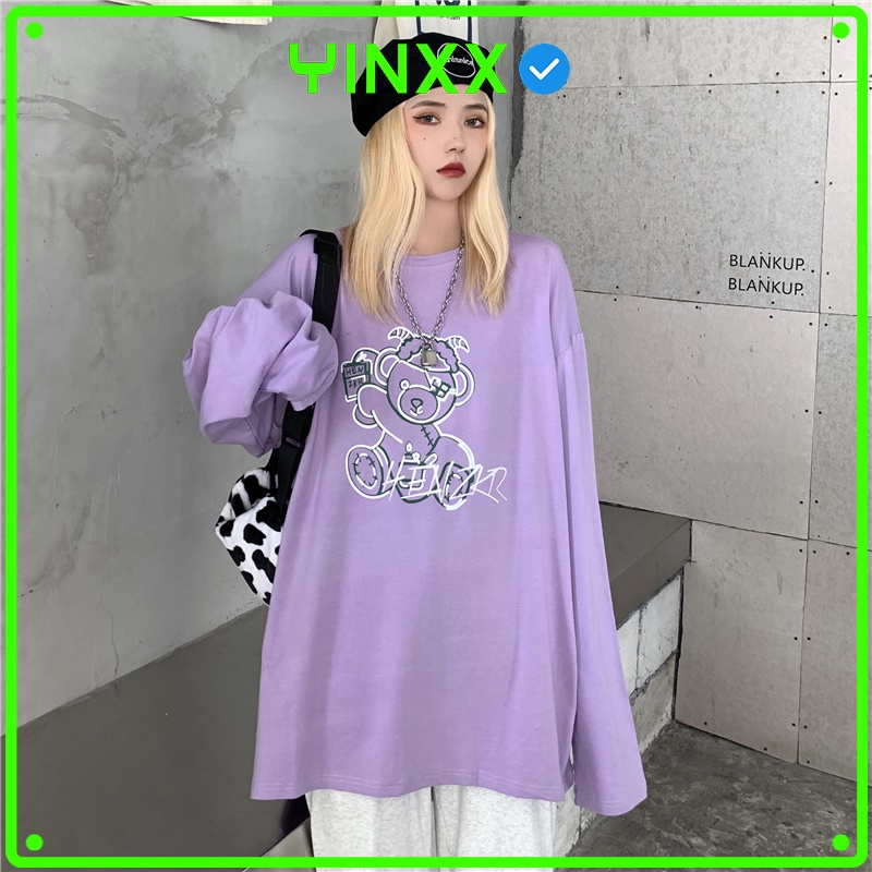 Áo thun tay dài form rộng Yinxx, áo sweater Unisex SW09