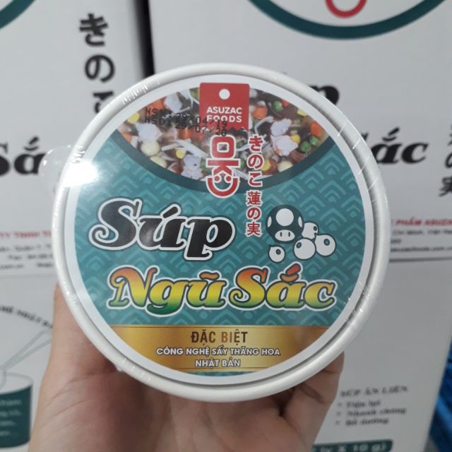 Hộp 3 gói Súp ngũ sắc asuzac-súp nấm-súp chay