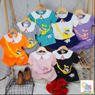 Bộ quần áo ngắn tay cho bé trai bé gái hè 2022