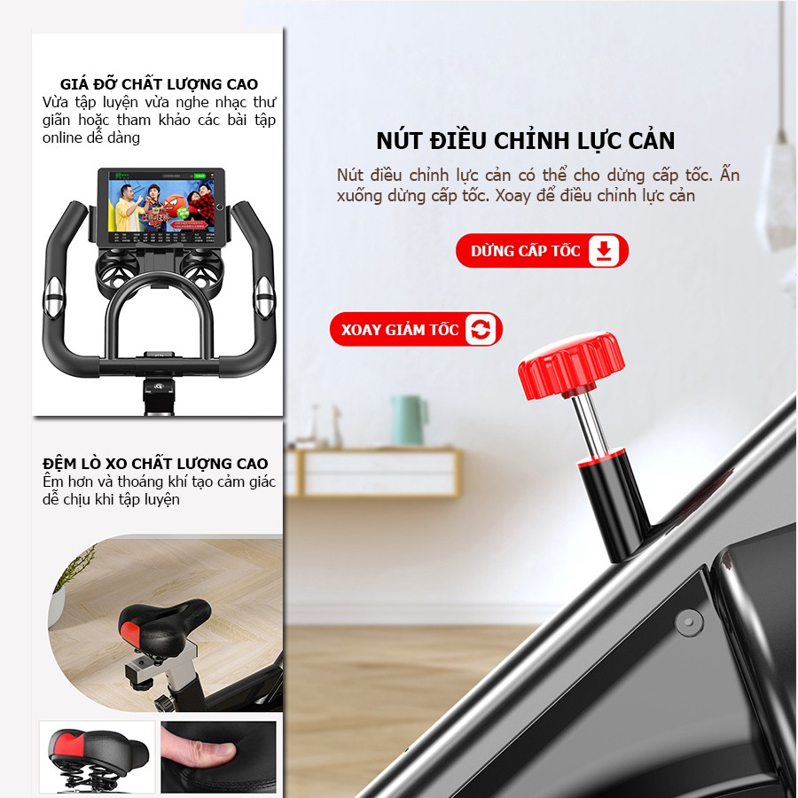 (XE ĐẠP TẬP GYM KẾT HỢP CHƠI GAME) Xe Đạp Tập FITNESS JOBUR SPINBIKE GH - 806-Tặng kèm bình giữ nhiệt và tai nghe