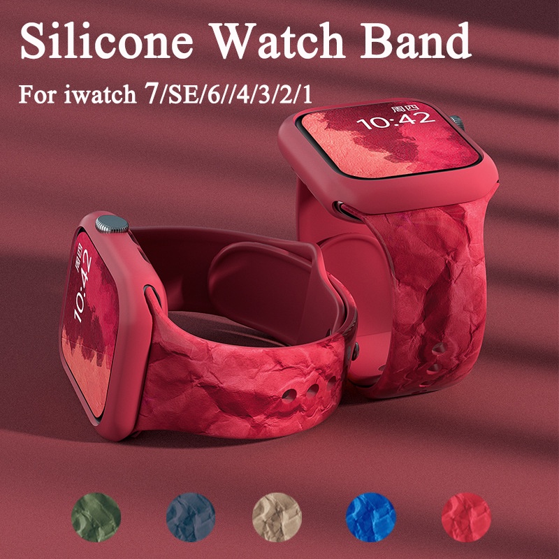 Dây Đeo Đồng Hồ Bằng Silicone Cho Apple watch 49mm 44mm 45mm 42mm 40mm 38mm 41mm iWatch series ultra 8 7 6 5 3 SE