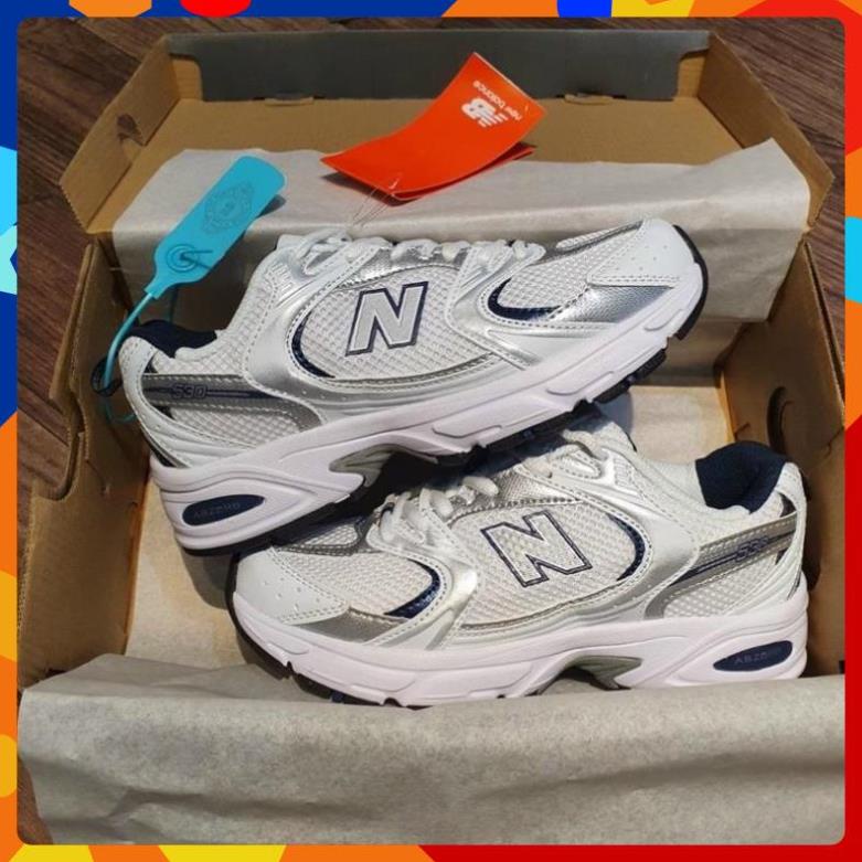 [FreeShip+ Hàng Cao Cấp] Giày NB 530 kem trắng be vàng xịn, Giầy New Blace trắng kem sữa nâu full phụ kiện