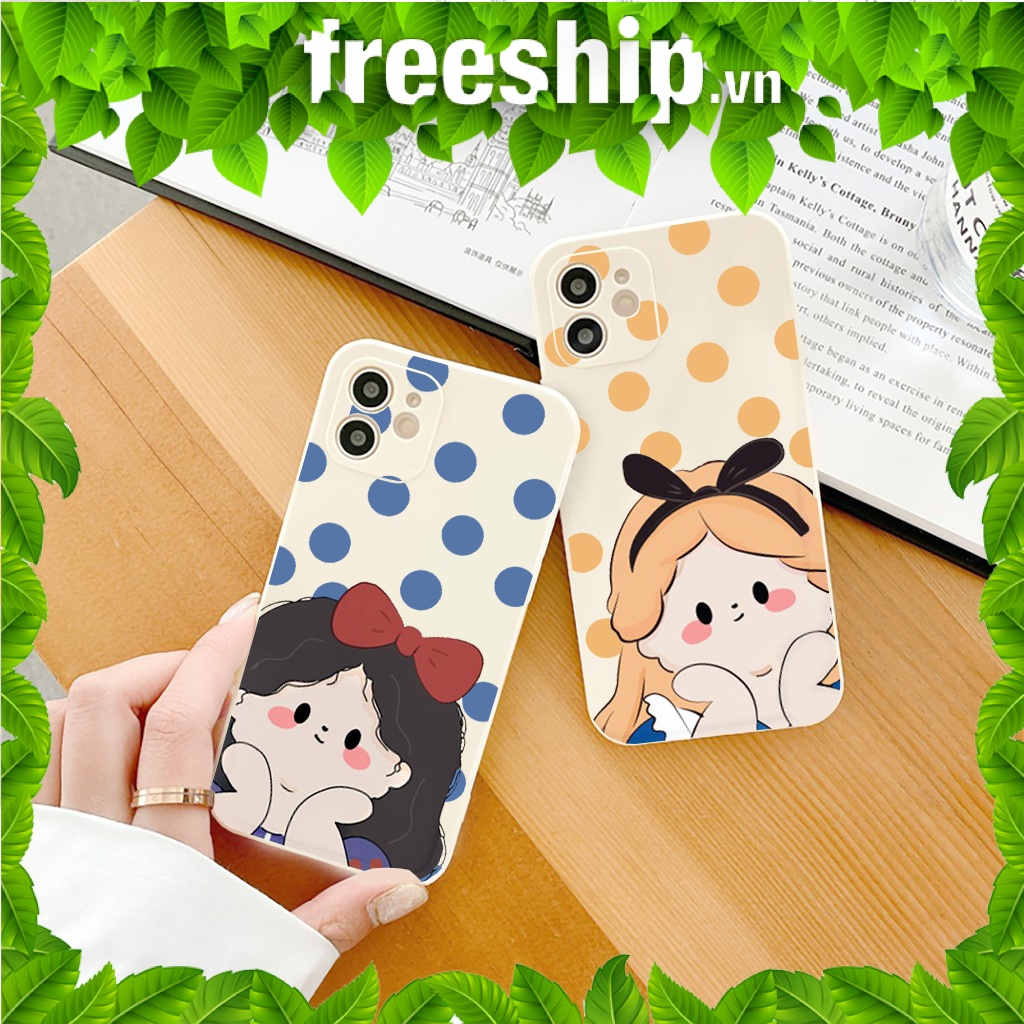 [SIÊU CUTE] Ốp lưng iphone cạnh vuông ốp iPhone cô bé chống cằm 6plus/6s/7/7plus/8/x/xr/xs/11/12/pro/max/plus/promax