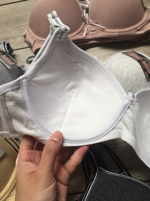 Áo ngực, áo lót thái lan, cotton thấm hút mồ hôi đệm mỏng, có gọng dễ thương Sisterhood cao cấp Double T#18020